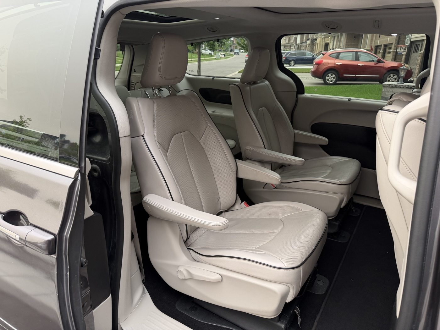 Chrysler minivan back-seat interior after detailing