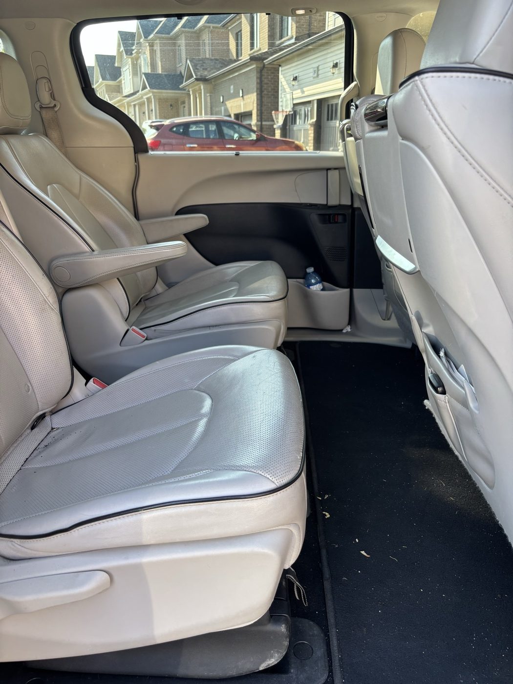 Chrysler minivan back-seat interior before detailing